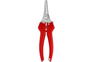 Felco 310 Light Weight Picking and Trimming Snips Snips 45 mm Stainless Straight Snipping Blade Gardening Floristry Horticulture, Silver/Red