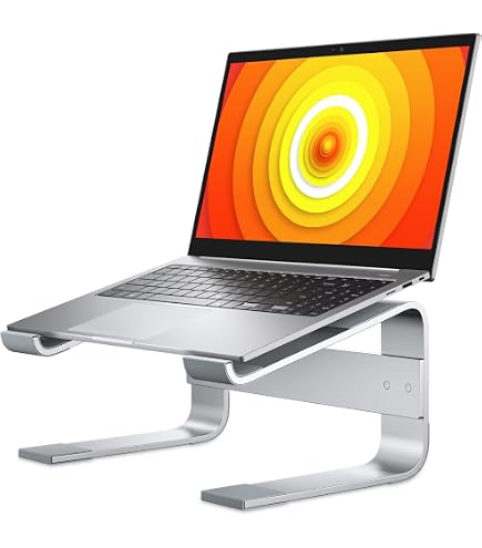 VAJUN Ergonomischer Laptopständer Aus Metall – Verstellbar, Für 10–15,6 Zoll Laptops, Silber