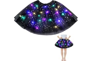 AYBUY Gonna Tulle LED per Bambina, LED Tutu Gonna con Paillettes, Gonna a Tutù in Tulle Luminoso per Carnevale Halloween Natale Festa per le Ragazze