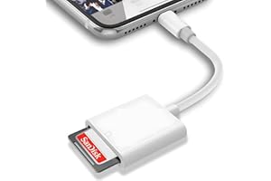 AZUXREZA SD Card Reader for iPhone/iPad,Light-ing to SD Card Camera Reader Adapter Converter for iPhone15/14/13/12/11/X/XS/XR/8/7 iPad,Support iOS 9-15 Later,Plug and Play