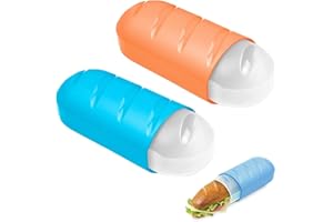 PRACTICFOOD TATAY 1167001/2 Lote 2 Porta bocadillos extensibles y ecologicos en color Azul y Naranja