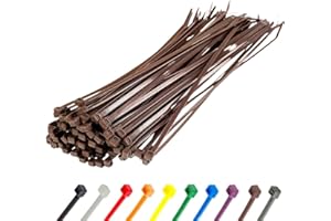 Gocableties - Bridas plastico marrones para cables - 100 Piezas - 370 mm x 4,8 mm - Largas - Resistentes a los rayos
