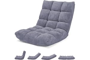 COSTWAY Canapé Paresseux Tatami Pliable Chaise de Plancher Coussin de Chaise de Lit Siège de Sol pour Maison, Bureau 105 x 57 x 15 cm (Gris)