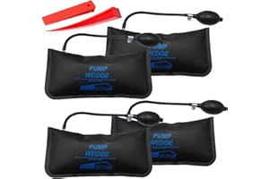 TECHFECTION 4er Pack Air Wedge Pump Wedge Up Bags 10.63”x5.31” Air Wedge Up Bag Air Wedge Pump Inflatable Shim Cushioned Alignment Tool for Door Window Installation and Car Auto Repair with 2 Plastic Wedges