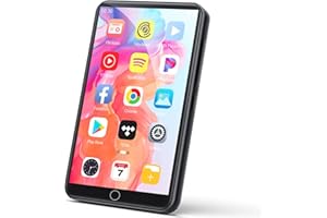 DIOFOX Lettore MP3 Spotify, Lettore MP3 da 80 GB con Bluetooth e WiFi, schermo full touch da 4 pollici, Lettore MP4 Android, Lettore di musica digitale HiFi, Play Store, Deezer, Amazon Music, Radio FM