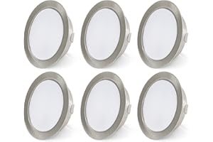 URing 6 x Faretti Led da Incasso a Soffitto 12V, Faretti da Soffitto LED integrati 3,5W 300LM 3000K Bianco caldo, dimmerabili Faretti da Incasso luci ultrasottili per Camper Caravan armadi cucina