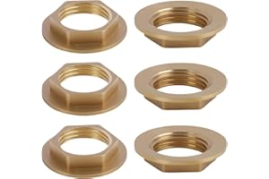 ANRBB 6 Stück Flansch Sechskant Sicherungsmuttern aus Messing, Innengewinde Flanschmuttern G1/2 Zoll, Flanschmutter 1/2 Zoll Mutter für Wasserhahn, Waschbecken, Flanschmutter Sanitärarmaturen Zubehör