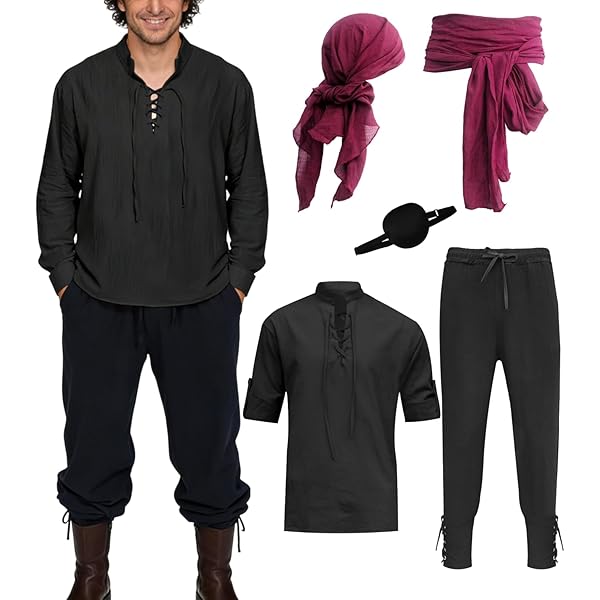 Costume Pirate Fantôme Adulte Taille L - Ensemble Complet Pour Halloween Et Fêtes Déguisées