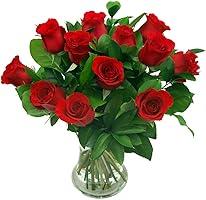 Clare Florist 12 Red Roses True Romance Fresh Flower Bouquet - Premium Fresh Roses Hand Arranged by Expert Florists