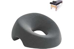 VIQIHEOE Coussin Massage Visage, Oreiller De Massage pour Le Visage, Oreiller De Massage en Forme De U, Confortable Coussin Trou Visage pour Table, Oussin Face vers Le Bas, Gris Foncé, pour Bureau, Tête de Lit
