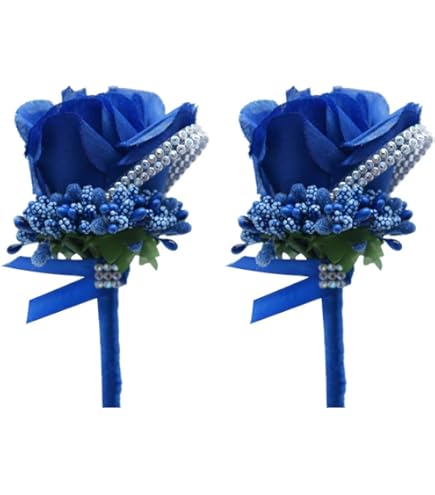 Boutonnière Et Corsage De Poignet En Soie Avec Fleurs Artificielles - Pour Mariage, Bal, Cérémonie, Décoration Romantique