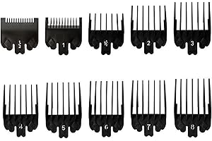 Bamyli 10PCS Hair Clipper Guards, 10 Sizes Hair Clipper Combs Guides, Limit Combs Compatible with Wahl Clippers, Hair Clipper Guards from 1.5mm to 25mm Fits for Most Trimmer