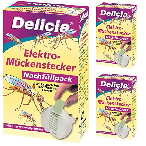3 x 20 (60 Stk) Delicia Elektro-Mückenstecker Nachfüllpack