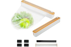 MOAMUN MAOMUN 3 Porta Pellicola e Alluminio Set, Ricaricabile Taglia Pellicola Da Cucina Porta Pellicola con Taglierina, Porta Rotoli Alluminio e Pellicola Porta Buste Plastica Cucina per Cucina Ristorante