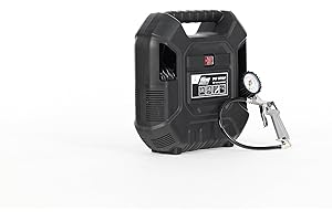 FIAC Pit-Stop Compresor de aire portátil, compresor de aire sin aceite con manguera flexible, manómetro y 6 boquillas, presión máx. 8 bares, potencia 1,5 CV