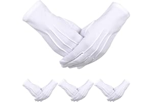 Sumind 4 Pairs Adult Uniform Gloves Spandex Gloves Dress Glove for Police Formal Tuxedo Guard Parade Costume