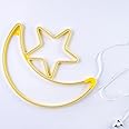 HilalFul Decorative Moon Star LED Light - Medium | Living Room, Bedroom, Indoor, Outdoor | Waterproof Light Décor | Home Decoration in Ramadan, Eid | Islamic Gift | Warm White Light | 1.5m Cable