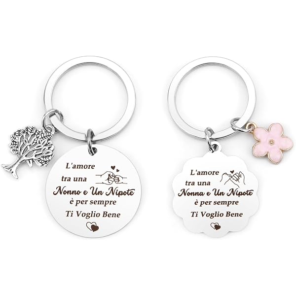 Portachiavi Per Nonna Con Dedica - In Acciaio Inossidabile, Regalo Per Festa Dei Nonni, Natale, Compleanno, Festa Della Mamma, Personalizzato Con Messaggio Affettuoso