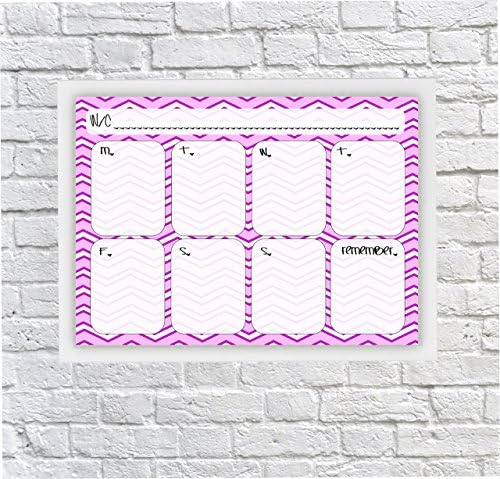 Kids Weekly Calendar, Revision timetable, Weekly Planner, Weekly Schedule, Dry wipe, organiser, Pink, Girls, At a glance, Dry Erase Calendar, Timetable, Homework, Kids Chores, Message Board,