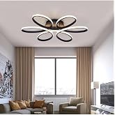 Fer Avize Papatya Modern Tasarım Yatak Odası - Salon - Mutfak Siyah Renk G&uuml;n Işığı Ve Beyaz Led Avize