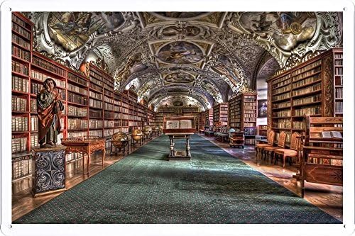 Metal Poster Tin Sign Plate Classic Library Retro Vintage Wall Décor by hamgaacaan (20x30cm)