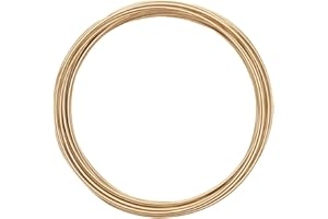 Vaessen Creative Fil Aluminium 5 m x 1,5 mm - Fil Métallique Light Gold (Doré) - Fil de Fer Souple pour Loisirs Créatifs, Perlage et Fabrication de Bijoux