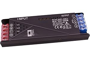 Alimentatore Trasformatore 24V 200W, Dimmerabile con Pulsante NO (10-100%), Memoria e Spegnimento Soft, 2 Uscita Per Striscia Led, Push Dimmer Integrato, Funzione Deviatore e Invertitore, 162×50×25mm