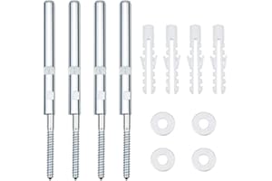 Dreamtop 4 PCS Floating Shelf Brackets Heavy Duty Concealed Floating Shelf Fixings 120mm Hidden Concealed Shelf Supports Brackets with Screws for Wall Floating Board Shelves