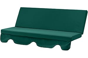 Gardenista Garden Swing Hammock Bench Replacement Cushion Seat | Outdoor Canopy Patio Furniture | Water Resistant | Soft & Comfortable | 3 Seater (Green)