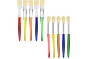 BNXF 10 Pcs Kids Paint Brushes,Colorful Paint-Brushes Childrens Painting Brushes Set,Children Paint Brush Toddler Large Chubby PaintBrushes,Multi Color PaintBrushes for Watercolor, Acrylic Paints