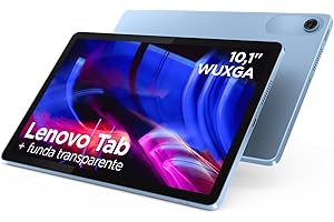 Lenovo Tab – Tablet 10.1" WUXGA (MediaTek Helio G85, 4GB RAM, 64 GB, 60 Hz, 2 Altavoces, Wi-Fi 5, Bluetooth 5.3, Android 14) Azul Polar – Incluye Case Transparente