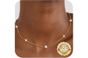 Finrezio Collier Or pour Femme Collier Argent Sterling 925 avec Zircone Cubique Collier Chaîne Plaquée Or 14 Collier Plaqué Or Femme Bijoux Cadeaux Collier Or Femme