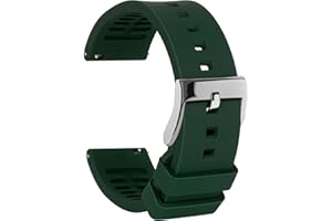 TStrap Bracelet Montre Silicone - Noir Dégagement Rapide Intelligente Bracelets pour Homme Femme - Souple Caoutchouc Watch Strap Connectée Boucle Replacement - 18mm 19mm 20mm 21mm 22mm 24mm