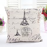 Modern linen Throw Pillow Cases Cushion Cover Paris Effiel Tower 18"
