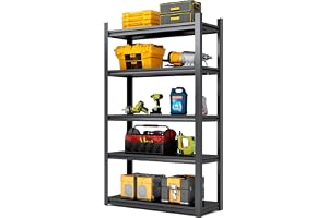 SKY-TOUCH 5 Tier Storage Shelf Unit,Heavy Duty Storage Rack,Metal Shelving Unit for Home, Kitchen, Basement, Pantry,Max Capacity 50 KG,90 * 40 * 183cm