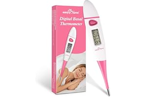 Thermomètre Basal Digital Easy@Home pour la Prédiction de la Fertilité et le Suivi de la Température - Thermomètre Basal Précis avec l'APP Premom Rose