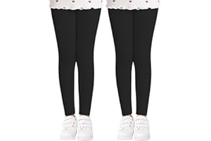 Adorel Mädchen Leggings Baumwolle Unifarbe Lange Hosen Leggins 2er-Pack