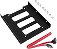 Youii SSD Tray, 2.5 inch SSD HDD to 3.5 inch Metal Mounting Adapter Bracket Hard Drive Holder with 2 pcs 18 Inch SATA III 6.0 Gbps Cable
