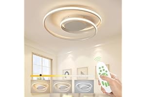 Sky angle LED-Deckenleuchte - Dimmbar mit Fernbedienung, 28W Einstellbare Farbe und Helligkeit, Runder Kronleuchter, 2500 LM 48 CM für Schlafzimmer