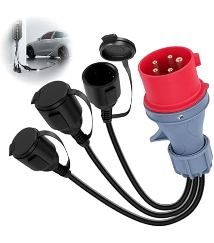 CEE Adapter 16A 400V Male Stecker auf 3x230V Stecker CEE auf Schuko Adapter mit 3 * 2,5mm² Starkstromkabel IP44 Hochstromsplitter für Caravan-Yacht-Ladewandlung, industrielle Stromwandlung