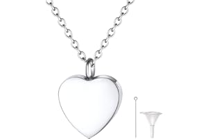 FindChic Ciondolo Urna a Cuore Personalizzato Incidere Impermeabile Acciaio Inossidabile Collana per Ceneri