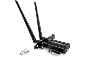 SYONCON Carte WiFi 7 PCIe BE9300, Adaptateur Wi-FI avec Bluetooth 5.4, Tri-Bandes (6GHz Max 5800Mbps, 5GHz Max 2882Mbps, 2.4GHz Max 574Mbps) PCI Express Carte Réseau pour PC Windows 11