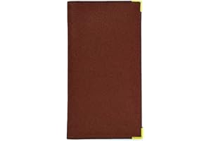 LIVAN - L601 - Porte-Chéquier Talon en Haut 2 Volets - Porte Carte - en Croute Cuir Vachette - pour Format Portefeuille (A croûte Cuir Cognac)