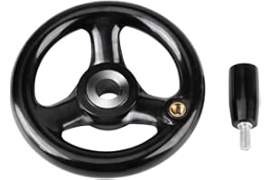 VIKYE Hand Wheel, Plastic Round Hand 3 Spoke Wheel for Lathe Milling Machine Lathe Grinding Machines 12 x 100 mm Black