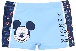 Disney Mickey Mouse Bañador Niño, Bañador Natación Infantil, Shorts de Baño Clasicos, Secado Rápido, Tallas 3 a 8 Años