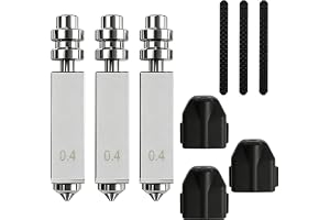 3x 0,4 mm Munstycken för Anycubic Kobra X | Härdad Stål Munstycke, Snabbbyte Högflöde Extruder för Kobra 3 Tillbehör, 3D Skri