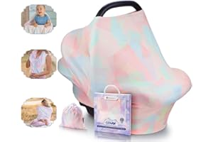 Manta de lactancia NatureBond | La manta de algodón más transpirable y segura | Multiusos: Dosel para silla de coche para bebé, cubierta para trona, bufanda, cobertor para carriola (Sunrise Pink)