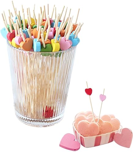 100 Stuzzicadenti Decorativi Per Cocktail Pasquali - Legno Naturale Per Party - Foto 4