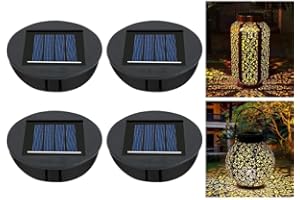 ‎FLINTRONIC Flintronic Solar Lights Replacement Parts, Pack of 4 Solar Replacement Lids 8 cm, Solar Lights Replacement Top with LED, LED Solar Panels Replacement for Solar Garden Lights, Solar Lantern and DIY