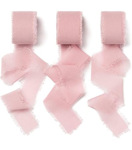 3 Rouleaux De Ruban Mousseline De Soie - 4 Cm X 13,5 M, Franges Déchirées à La Main, Pour Emballage Cadeau Et Déco - 9